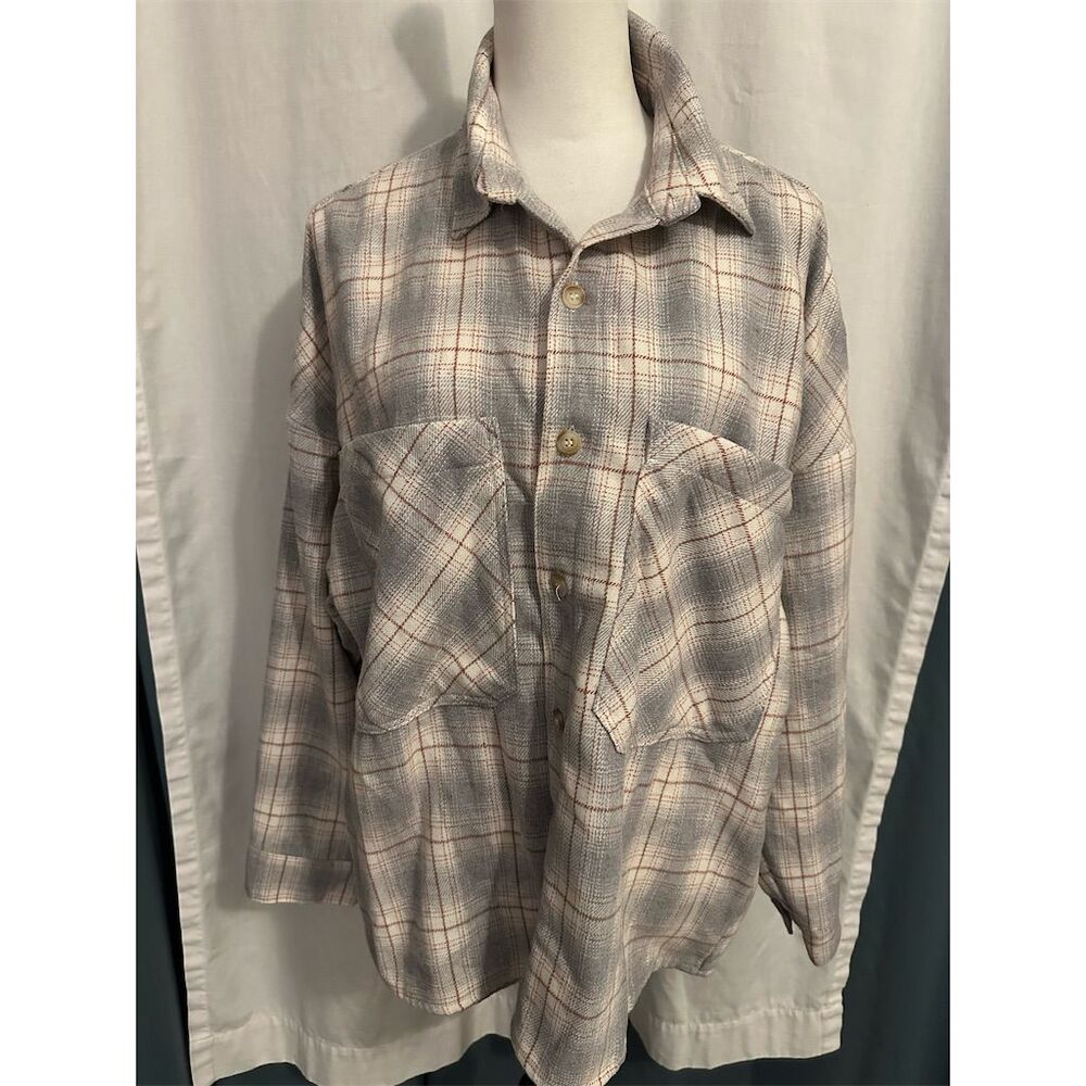 Miss Love Women's Plaid Flannel Shirt Jacket Multicolor Size L